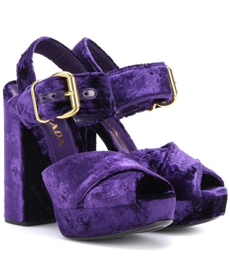 prada velvet platform double-band sandal|prada platform sandals women.